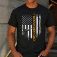Vintage USA Flag Korea Taekwondo Training Dad Silhouette Men's Casual T-Shirt Dark Grey