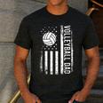 Vintage Volleyball Dad USA Flag Retro Fathers Day Daddy Papa Men's Casual T-Shirt Dark Grey