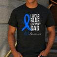 I Wear Blue For My Dad Shirt ALS Awareness Tshirt Men's Casual T-Shirt Dark Grey