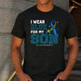 I Wear Blue For My Son Autism Awareness Mom Dad Parents Men's Casual T-Shirt Dark Grey I Wear Blue For My Son Autism Awareness Mom Dad Parents Men's Casual T-Shirt Dark Grey