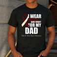 I Wear Burgundy Ivory For My Dad Oral Head Neck Cancer Men's Casual T-Shirt Dark Grey