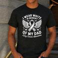 I Wear In Memory Of My Dad Lung Cancer Awareness Men's Casual T-Shirt Dark Grey I Wear In Memory Of My Dad Lung Cancer Awareness Men's Casual T-Shirt Dark Grey