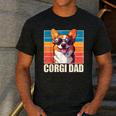 Welsh Corgi Pembroke Dog Corgi Dad -Adults Small Classic Fit Short Sleeve Cotton Polyester Blend Men's Casual T-Shirt Dark Grey