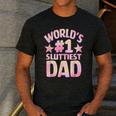 World's 1 Sluttiest Dad Apparel Men's Casual T-Shirt Dark Grey World's 1 Sluttiest Dad Apparel Men's Casual T-Shirt Dark Grey