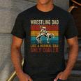 Wrestling Dad Like A Normal Dad Only Cooler Father's Day Men's Casual T-Shirt Dark Grey