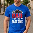 1 Year Old Racing Car Fast One Birthday 1st Family Dad Men's Casual T-Shirt Royal Blue