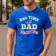 2nd Second Time Dad It's a Girl Gender Reveal Dad Of 2 Kids Men's Casual T-Shirt Royal Blue