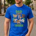 3rd Birthday Zoo Safari Jungle Dad Of The Wild And Three Men's Casual T-Shirt Royal Blue