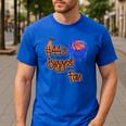 44 Biggest Fan Of Basketball Player Number 44 Dad Mom Men's Casual T-Shirt Royal Blue