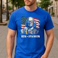 4th Of July Franklin Ben Drankin American Dad Men Women Men's Casual T-Shirt Royal Blue 4th Of July Franklin Ben Drankin American Dad Men Women Men's Casual T-Shirt Royal Blue