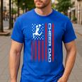 4th Of July US Flag Cheer Dad Shirt For Father's Cheer Men's Casual T-Shirt Royal Blue