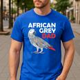 African Grey Parrot Dad Congo Bird Father Men's Casual T-Shirt Royal Blue