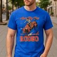 Ain't My First Rodeo Bull Riding Cowboy Dad Rider Boy Men Men's Casual T-Shirt Royal Blue