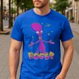 American Dad Outer Space Roger Cartoon Men's Casual T-Shirt Royal Blue
