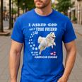 American Eskimo Dog Mom Eskie Dad Art Eskie Lover Quote Men's Casual T-Shirt Royal Blue American Eskimo Dog Mom Eskie Dad Art Eskie Lover Quote Men's Casual T-Shirt Royal Blue