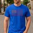 American Flag Fishing-Shirt Men Kids Bass Fish Dad Patriotic Men's Casual T-Shirt Royal Blue