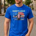 American Flag Trump 2024 Daddy's Home We The People Men's Casual T-Shirt Royal Blue