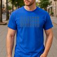 American Flag Vintage Patriotic Dachshund Dad Weiner Dog Men's Casual T-Shirt Royal Blue