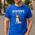 Anatomy Of A Siberian Husky Cute Dog Husky Mom Dad Men's Casual T-Shirt Royal Blue