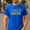 Army Dad With American Flag Camo For Veteran Day Women Kids Men Men's Casual T-Shirt Royal Blue