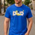 Astronaut Dad Space Birthday Planets Party Matching Family Men's Casual T-Shirt Royal Blue