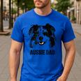 Aussie Dad Australian Shepherd Dog Dad For Men Men's Casual T-Shirt Royal Blue