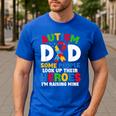 Autism Dad Puzzle Ribbon Proud Son Hero Autism Awareness Men's Casual T-Shirt Royal Blue Autism Dad Puzzle Ribbon Proud Son Hero Autism Awareness Men's Casual T-Shirt Royal Blue