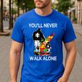 Autism Dad Support Alone Puzzle You'Ll Never Walk Premium Tri-Blend Men's Casual T-Shirt Royal Blue