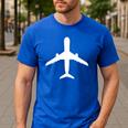 Aviation Geek Airplane Pilot Dad Husband Father's Day Xmas Men's Casual T-Shirt Royal Blue