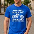Awesome Dads Have Daughters And Motorcycles Men Fathers Day Men's Casual T-Shirt Royal Blue