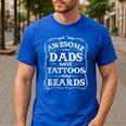Awesome Dads Have Tattoos And Beards Father's Day 2025 Men's Casual T-Shirt Royal Blue