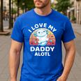 Axolotl Kids Teens Retro Sunset I Love My Daddy Men's Casual T-Shirt Royal Blue
