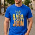 Baba Joon Persian Dad Iran Quote Iranian Fathers Day Men's Casual T-Shirt Royal Blue