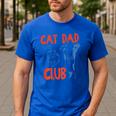 ON Back Cat Dad Club Life Is Better With Cats Father's Day Men's Casual T-Shirt Royal Blue
