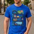On Back Tired Dads Club Car Race Track On Dad Daddy Men's Casual T-Shirt Royal Blue On Back Tired Dads Club Car Race Track On Dad Daddy Men's Casual T-Shirt Royal Blue