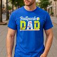 Ballpark Dad Baseball Softball Dad Of Ballers Men's Casual T-Shirt Royal Blue