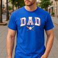 Baseball Dad Shirt Baseball Player Game Day Father's Day Men's Casual T-Shirt Royal Blue