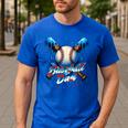 Baseball Drip Dad Father Day Birthday Group Matching Family Men's Casual T-Shirt Royal Blue