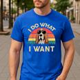 Basset Hound Shirts I Do What I Want Basset Hound Dad Men's Casual T-Shirt Royal Blue