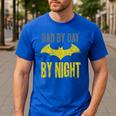 Batman Dad By Day Men's Casual T-Shirt Royal Blue