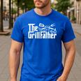 Bbq Dad Retro Grill Father Father's Day Men's Casual T-Shirt Royal Blue