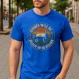 BBQ Dad Smoking Meat Smoker Barbecue Dad Men's Casual T-Shirt Royal Blue