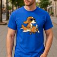 Beagle Flying a Plane Pilot Airplane Dog Mom Dad Men's Casual T-Shirt Royal Blue Beagle Flying a Plane Pilot Airplane Dog Mom Dad Men's Casual T-Shirt Royal Blue