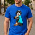 Bernedoodle I Love Dad Tattoo Apparel Dog Dad Dads Men's Casual T-Shirt Royal Blue