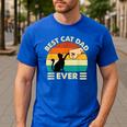 Best Cat Dad Ever Cat Lover Kitten Owner Kitty Men's Casual T-Shirt Royal Blue