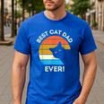 Best Cat Dad Ever Men Men's Casual T-Shirt Royal Blue