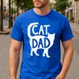 Best Cat Dad Fathers Day Men Kitty Daddy Papa Christmas Meow Men's Casual T-Shirt Royal Blue