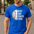 Best Dad Coach Ever Baseball For Sport Lovers Men's Casual T-Shirt Royal Blue