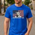 Best Dog Dad Ever American Flag American Bully Dad Men's Casual T-Shirt Royal Blue Best Dog Dad Ever American Flag American Bully Dad Men's Casual T-Shirt Royal Blue