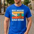 Best Moose Dad Ever Moose Men's Casual T-Shirt Royal Blue